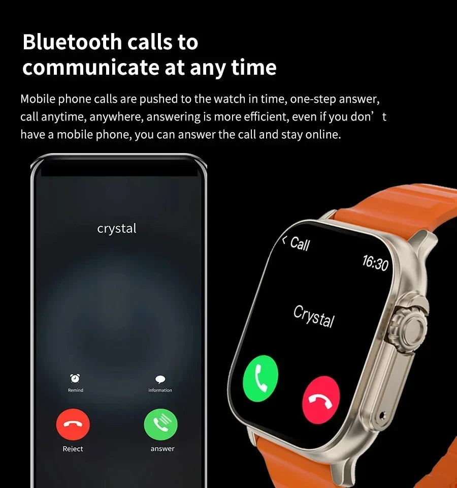 2026 Men's Smartwatch with 2.01-Inch HD Display, Bluetooth Calling, Health and Fitness Tracking, Multi-Sport Modes, Compatible with Android and iOS