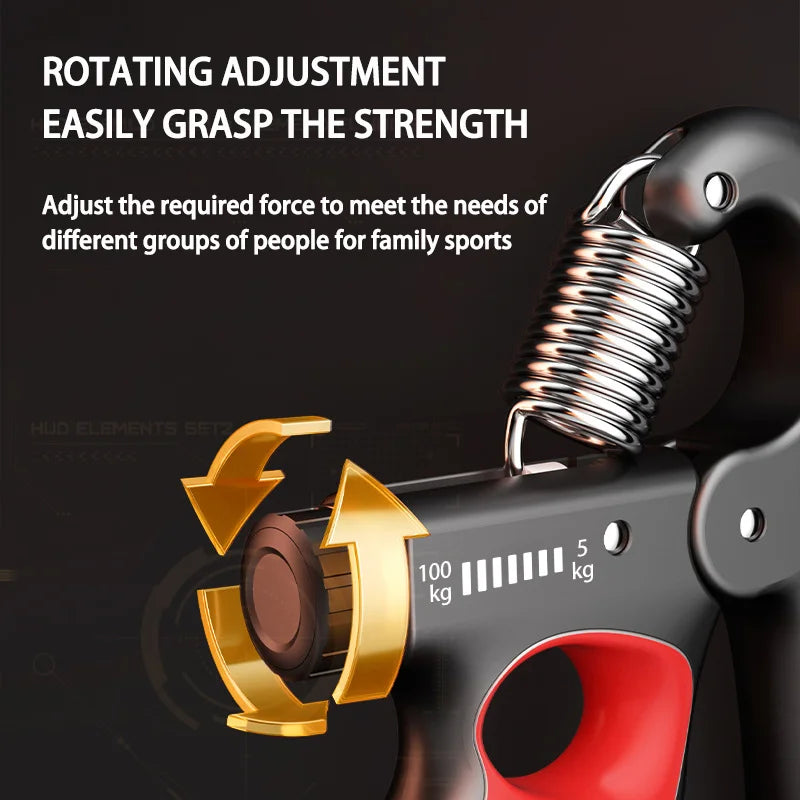Adjustable Grip Strengthener - 5-60/100/150Kg Hand Expander for Muscle Recovery and Fitness Training