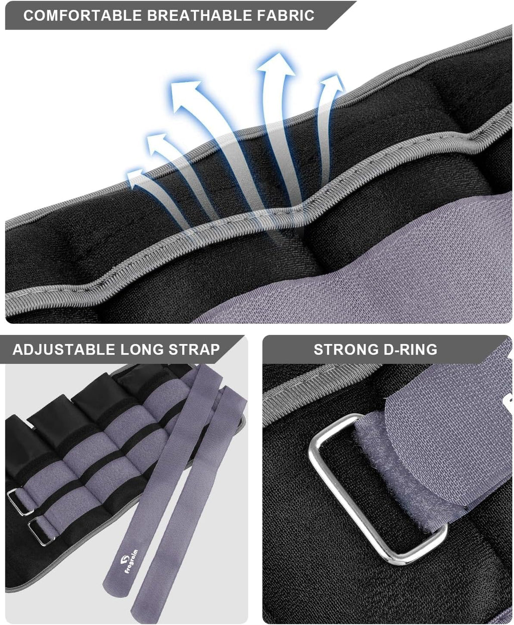 Adjustable Ankle Weights with Removable Weights - Available in Pairs from 1 to 20 lbs for Jogging, Gymnastics, Aerobics, and Physical Therapy