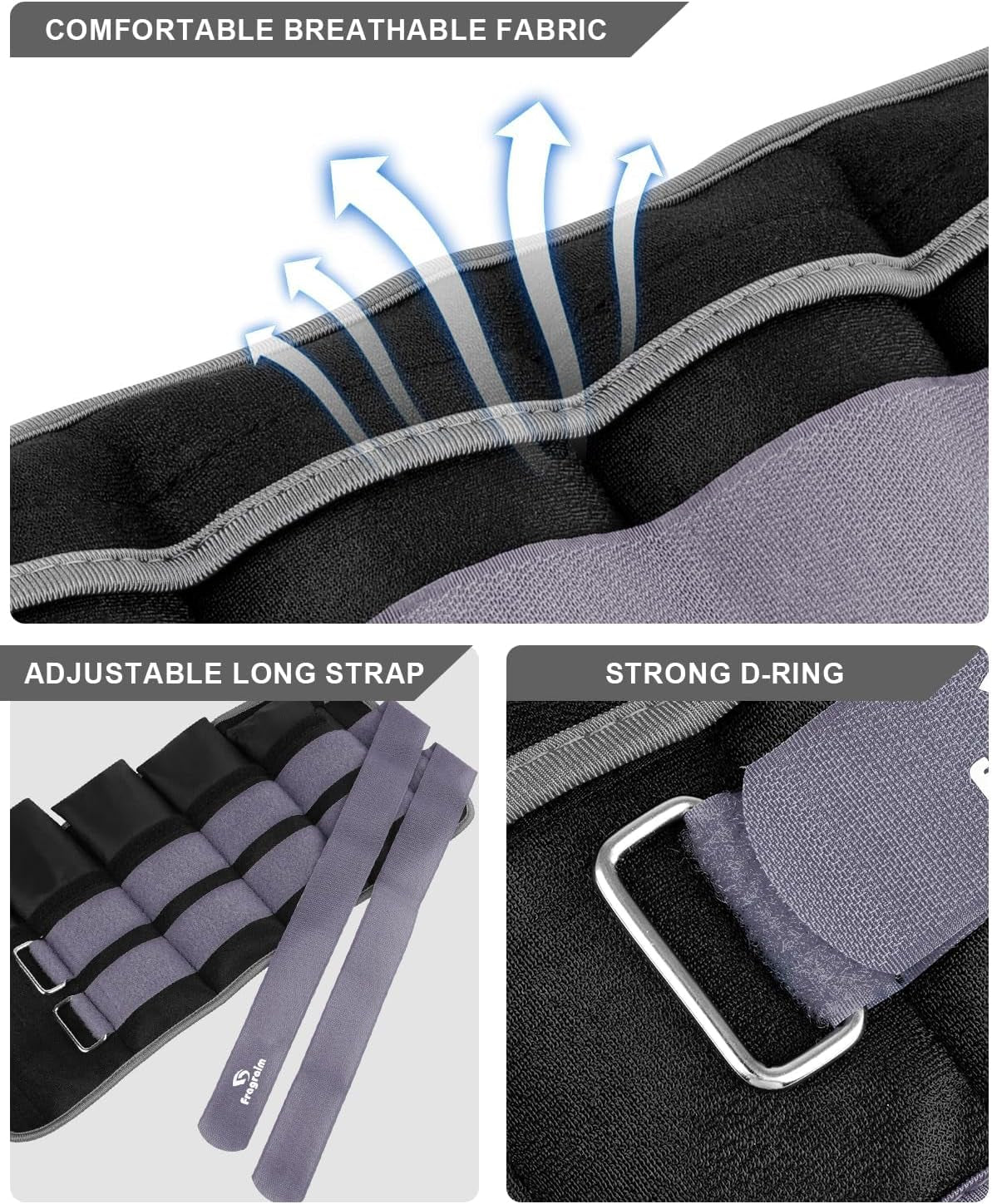 Adjustable Ankle Weights with Removable Weights - Available in Pairs from 1 to 20 lbs for Jogging, Gymnastics, Aerobics, and Physical Therapy