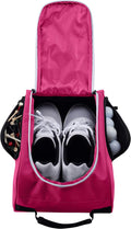 Golf Shoe Bag - Zip-Closure Carrier with Ventilation and External Pocket for Accessories (Pink)