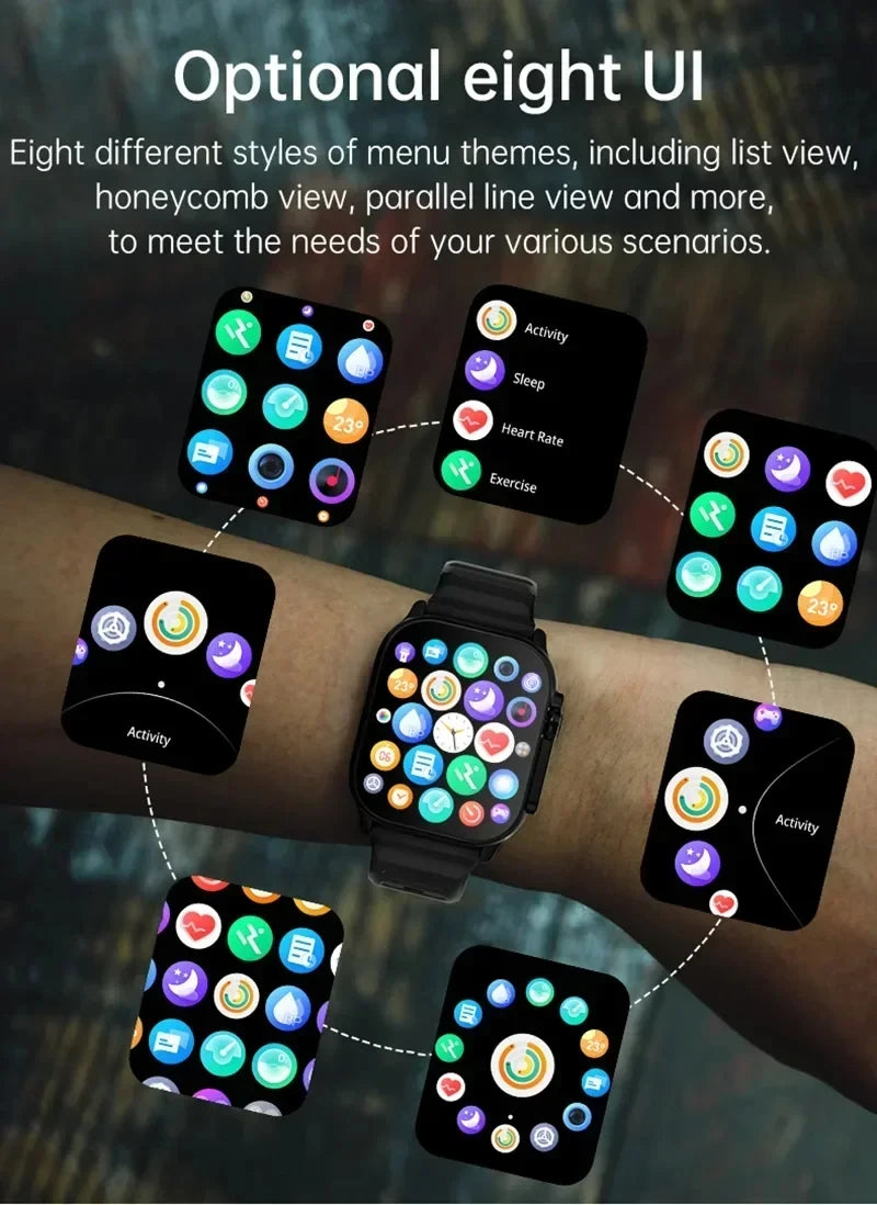 2026 Men's Smartwatch with 2.01-Inch HD Display, Bluetooth Calling, Health and Fitness Tracking, Multi-Sport Modes, Compatible with Android and iOS