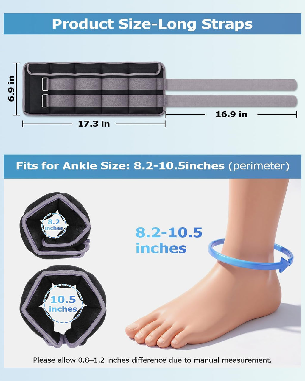 Adjustable Ankle Weights with Removable Weights - Available in Pairs from 1 to 20 lbs for Jogging, Gymnastics, Aerobics, and Physical Therapy