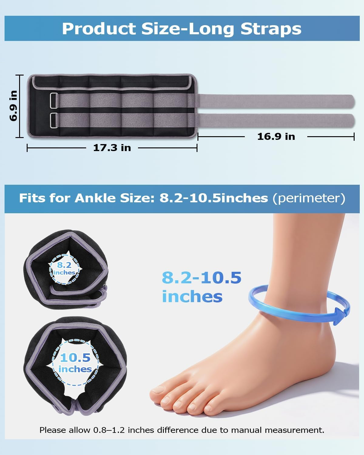 Adjustable Ankle Weights with Removable Weights - Available in Pairs from 1 to 20 lbs for Jogging, Gymnastics, Aerobics, and Physical Therapy