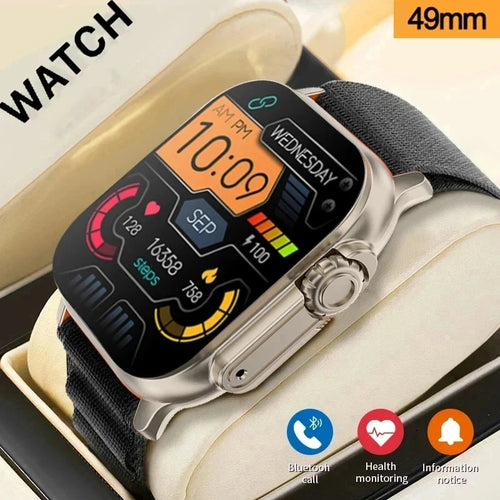 2026 Men's Smartwatch with 2.01-Inch HD Display, Bluetooth Calling, Health and Fitness Tracking, Multi-Sport Modes, Compatible with Android and iOS