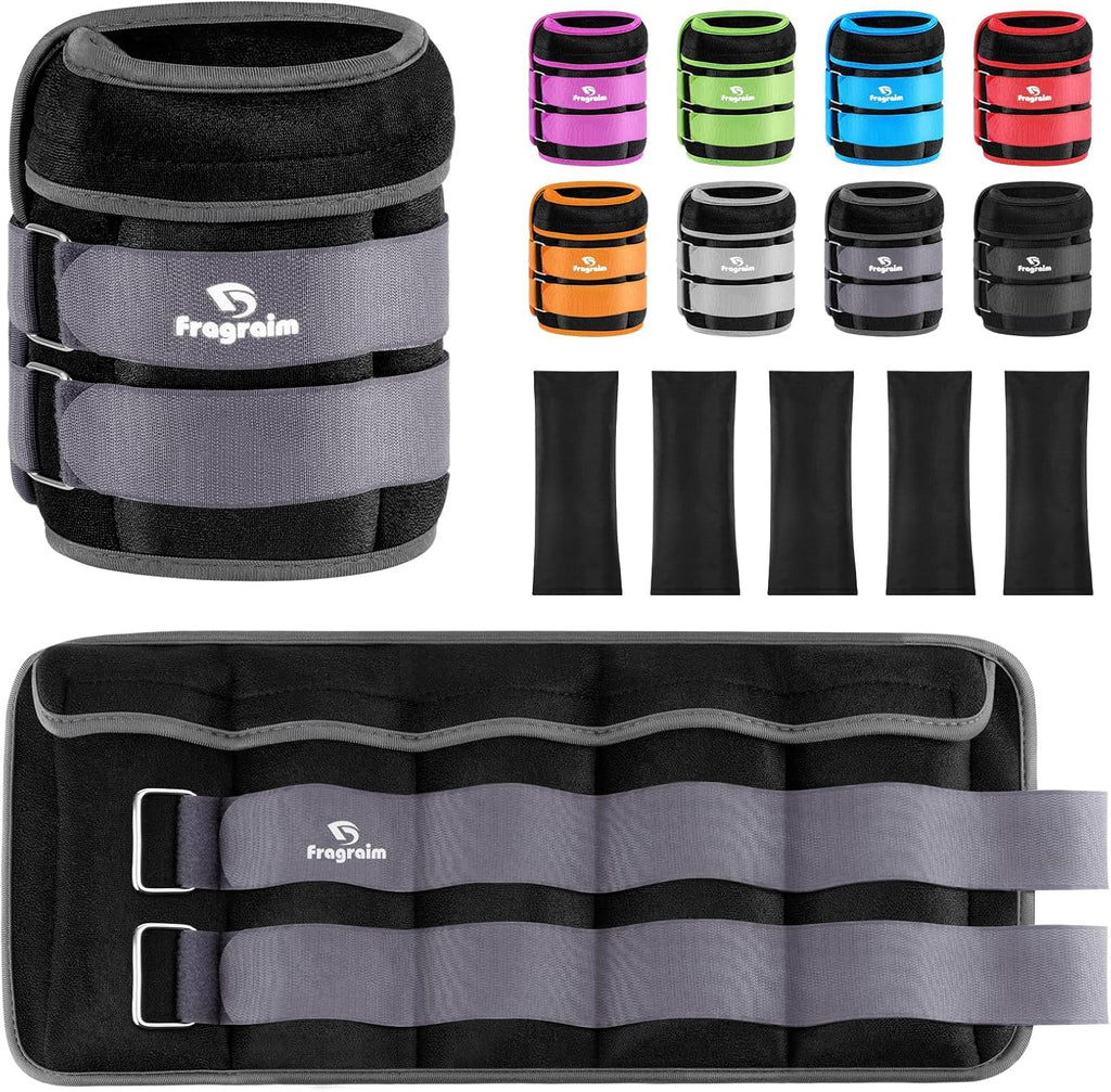 Adjustable Ankle Weights with Removable Weights - Available in Pairs from 1 to 20 lbs for Jogging, Gymnastics, Aerobics, and Physical Therapy